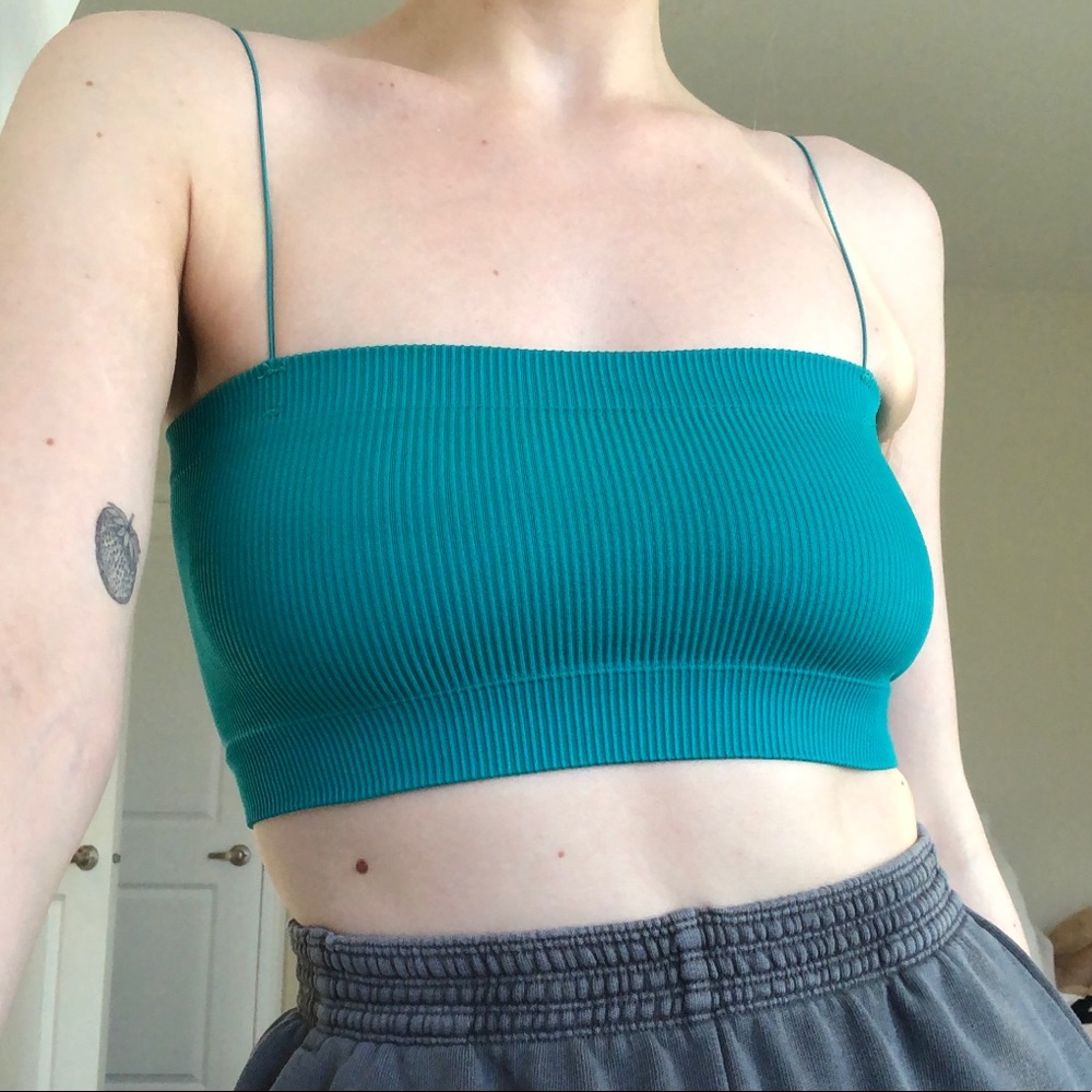 Teal Urban Outfitters Bandeau Tank Top
